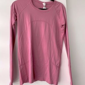 Pink Lululemon Long Sleeve Swiftly Top
